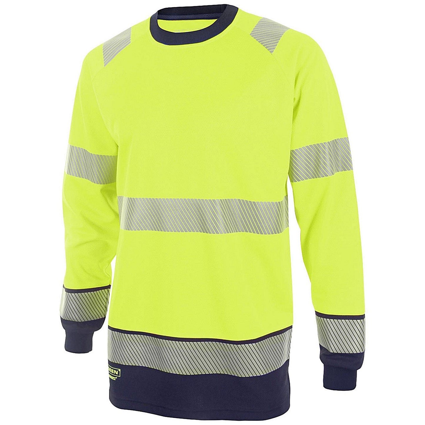 Beeswift High Visibility Two Tone Long Sleeve T-Shirt, Saturn Yellow & Navy Blue, 2XL Easy2Order : HVTT005SYNXXL