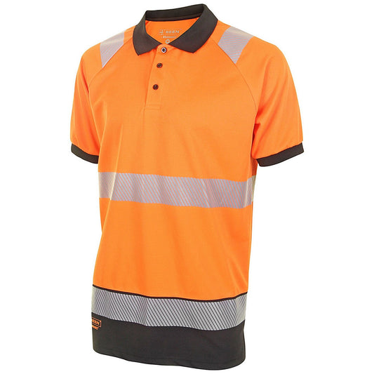 Beeswift High Visibility Two Tone Short Sleeve Polo Shirt, Orange & Black, 2XL Easy2Order : HVTT010ORBLXXL