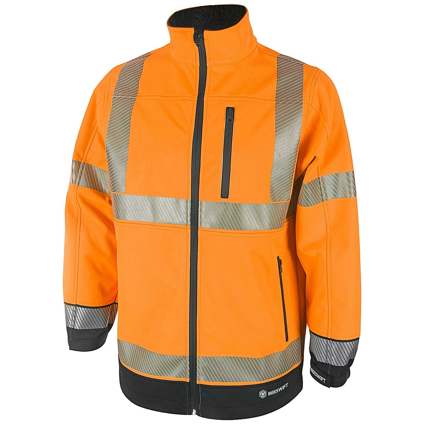 Beeswift High Visibility Two Tone Softshell Jacket, Orange & Black, Medium Easy2Order : HVTT040ORBLM