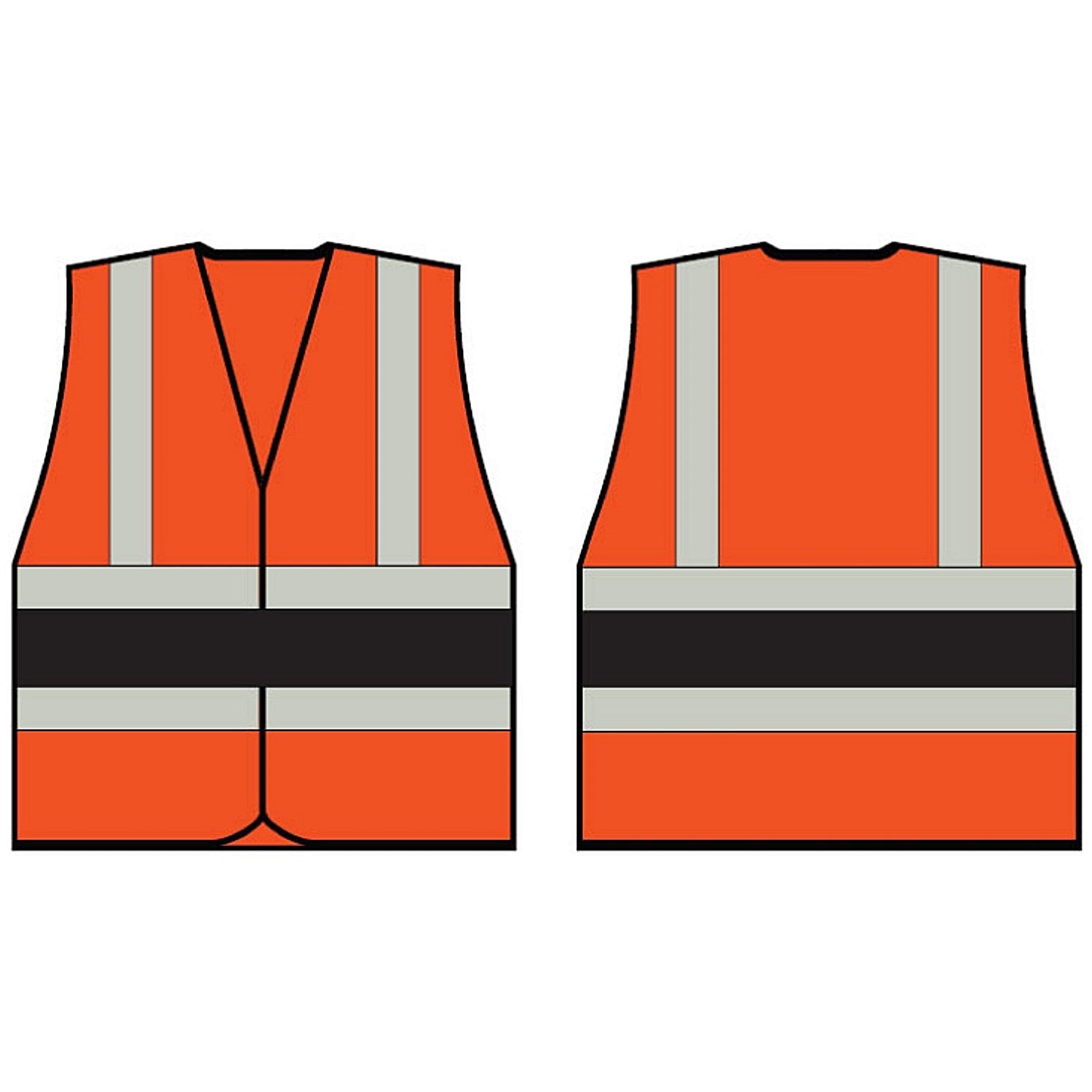 Beeswift High Visibility Vest, Orange With Black Band, 2XL Easy2Order : HVVA2BLXXL