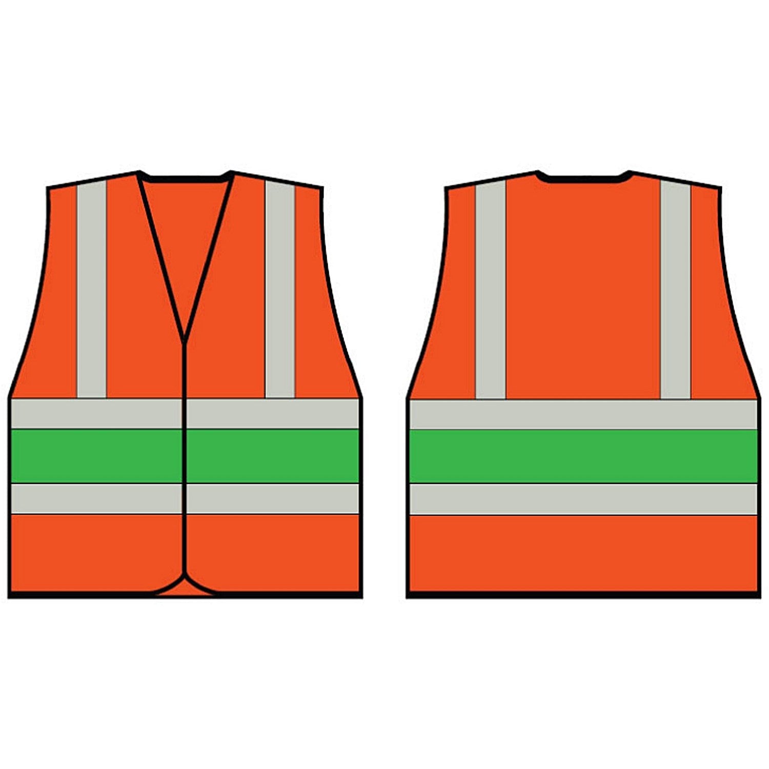 Beeswift High Visibility Vest, Orange With Green Band, Medium Easy2Order : HVVA2GM