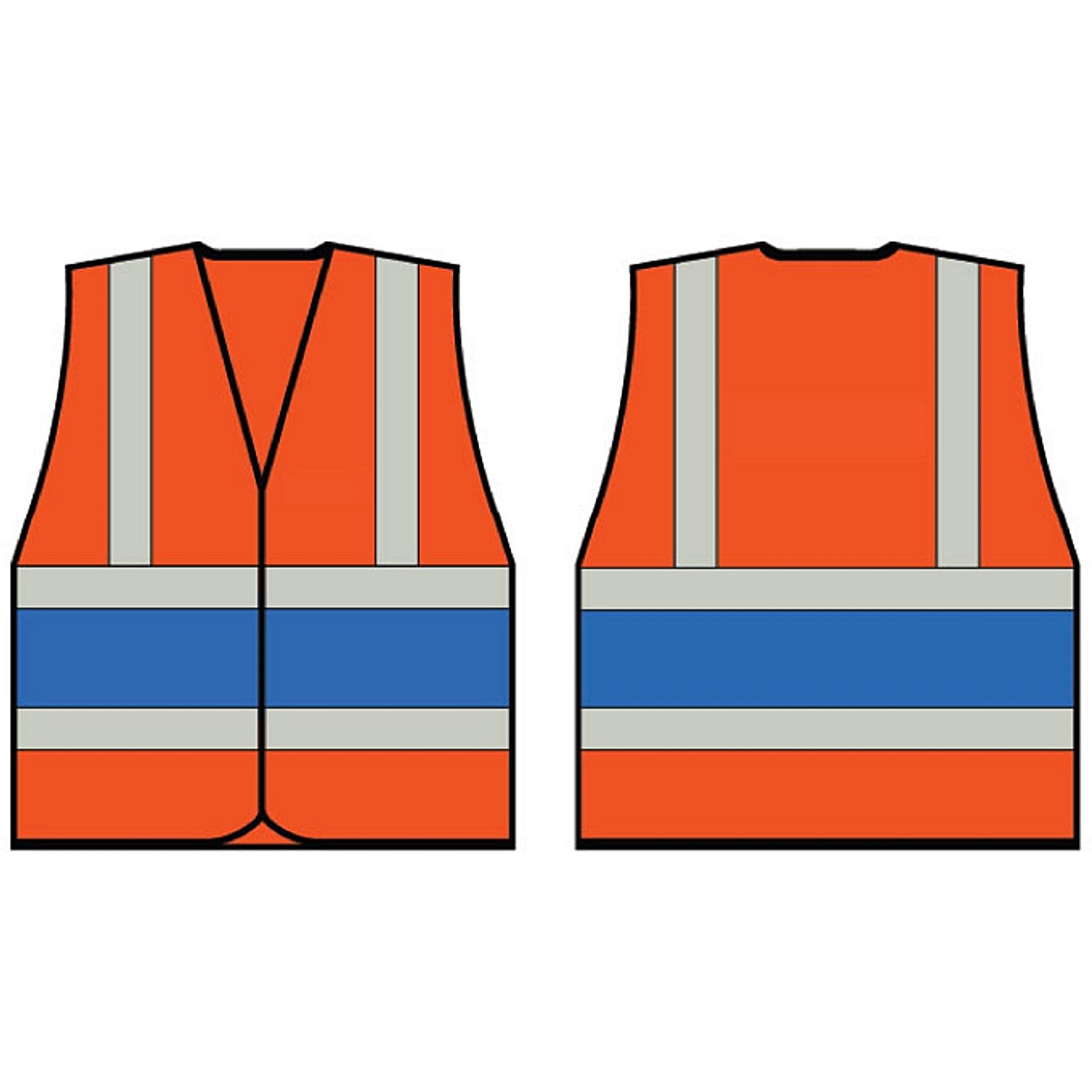 Beeswift High Visibility Vest, Orange With Royal Blue Band, Small Easy2Order : HVVA2RBS
