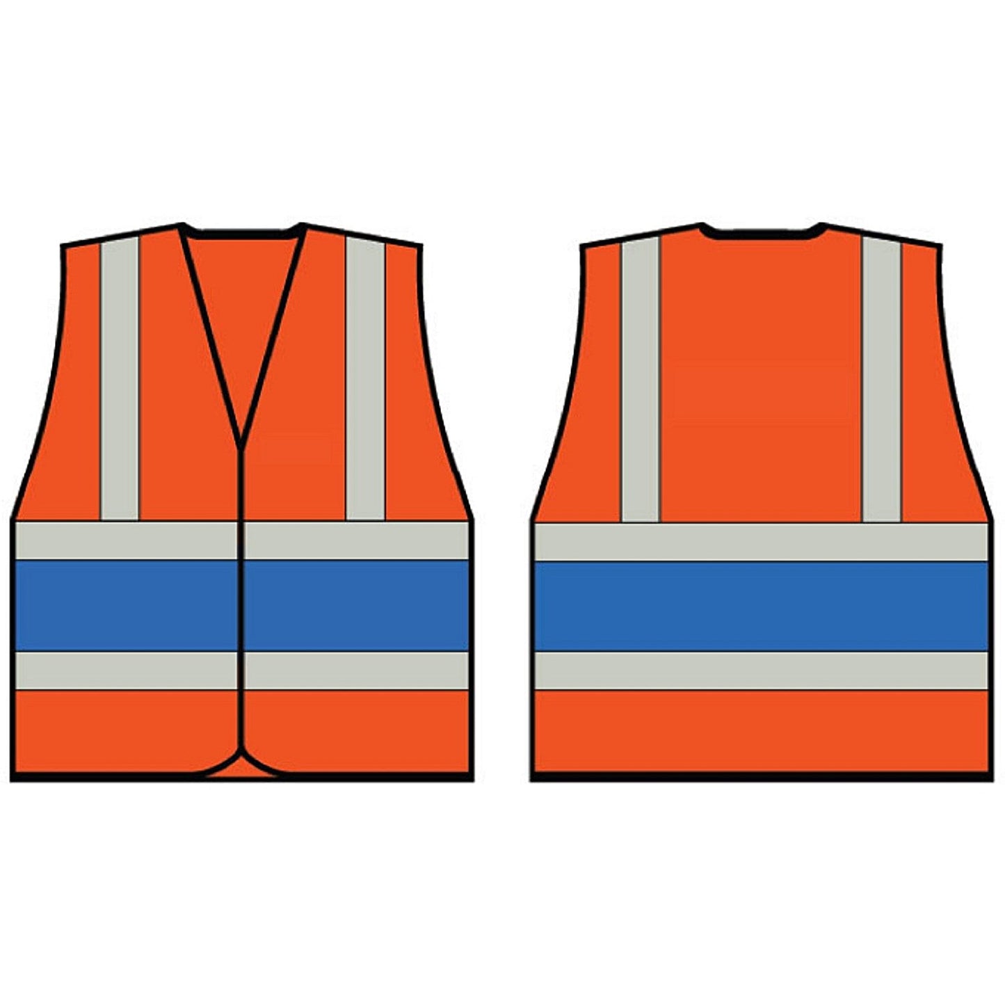 Beeswift High Visibility Vest, Orange With Royal Blue Band, XL Easy2Order : HVVA2RBXL
