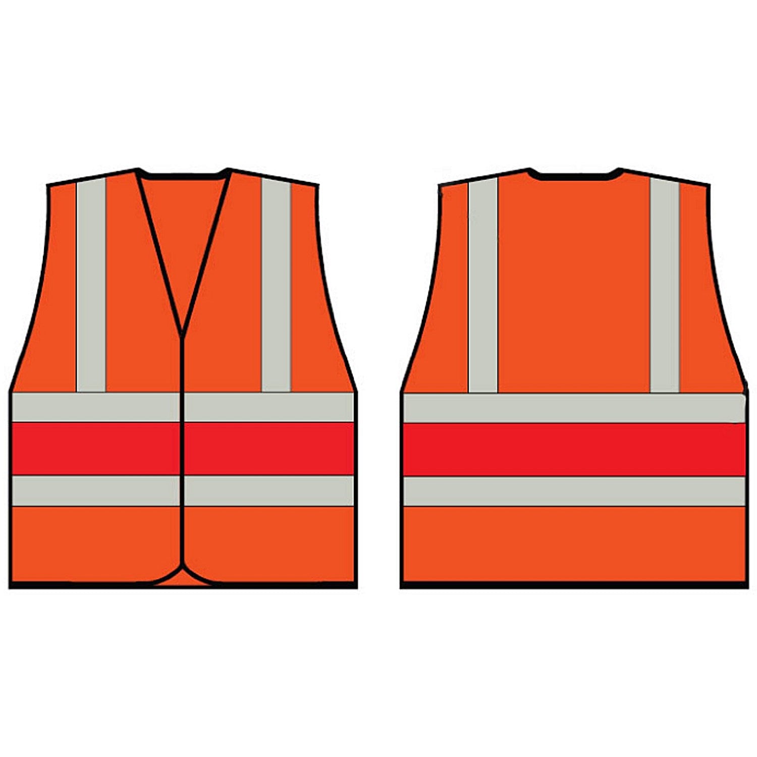 Beeswift High Visibility Vest, Orange With Red Band, XL Easy2Order : HVVA2RXL