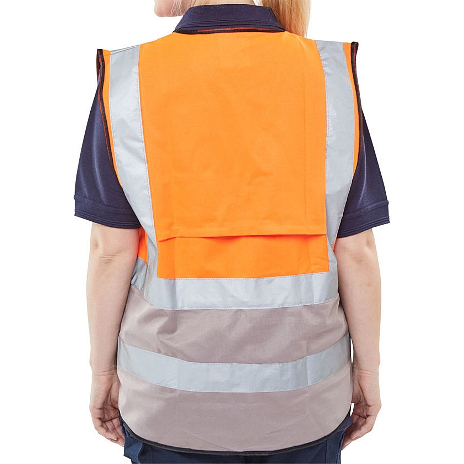 Beeswift Two Tone Executive Waistcoat, Orange & Grey, Large Easy2Order : HVWCTTORGYL