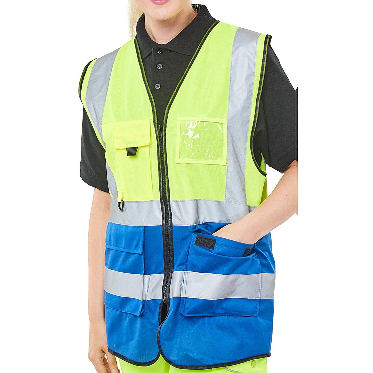 Beeswift Two Tone Executive Waistcoat, Saturn Yellow & Royal Blue, 3XL Easy2Order : HVWCTTSYRXXXL