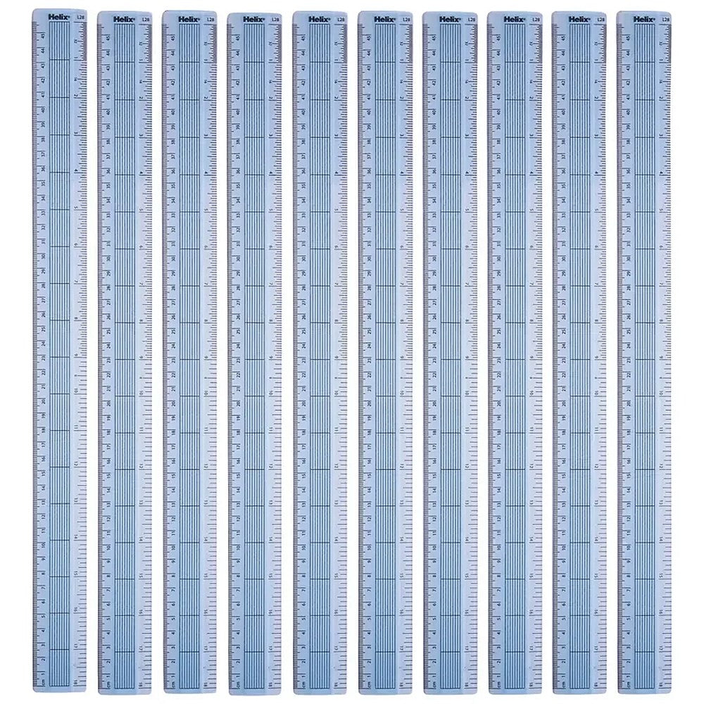 Helix Shatterproof Ruler Gridded 45cm/18inch Blue Pack of 10 Easy2Order : HX22847
