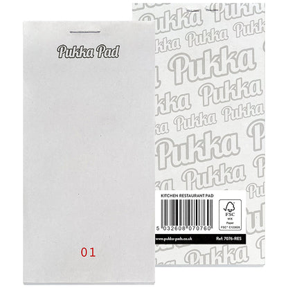 Single-Part Service Pad, Numbered 1-100, 127x64mm, Pack of 50