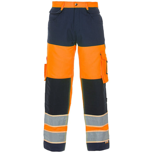 Hydrowear Idstein High Visibility Glow In Dark Two Tone Trousers, Orange & Navy Blue 40 Easy2Order : HYD131030ORN40