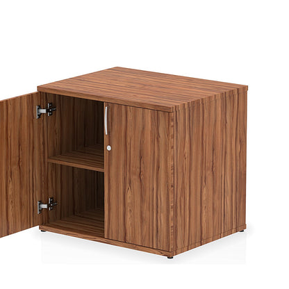 Impulse Desk High Cupboard, 1 Shelf, 730mm High, Walnut