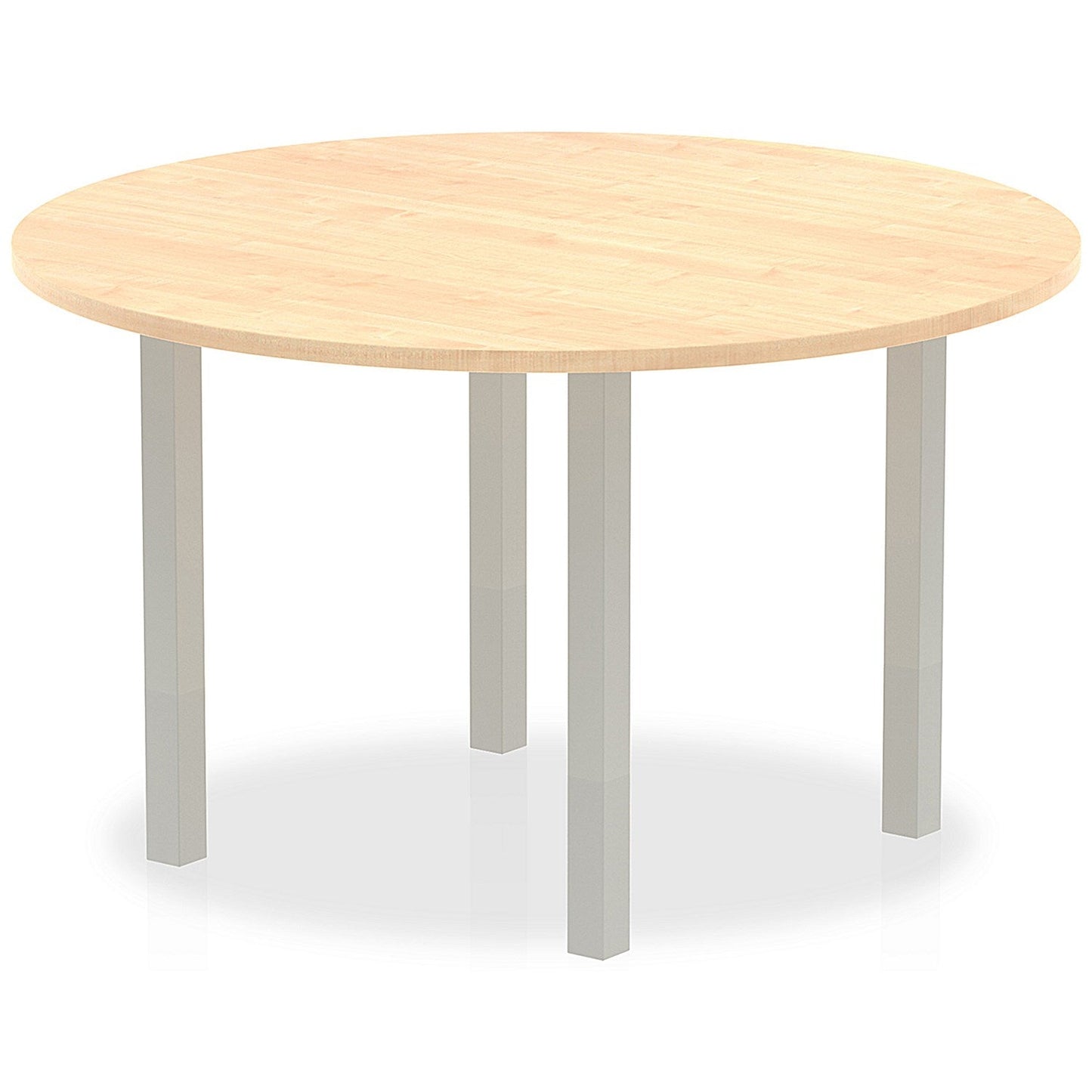 Impulse Circular Table, 1200mm, Maple, Silver Post Leg