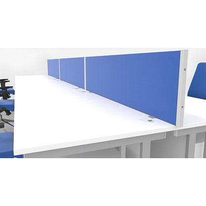 Impulse Evolve Desk Screen, 1200x400mm, Silver Frame, Blue