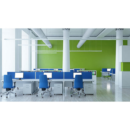 Impulse Evolve Desk Screen, 1800x400mm, Silver Frame, Blue