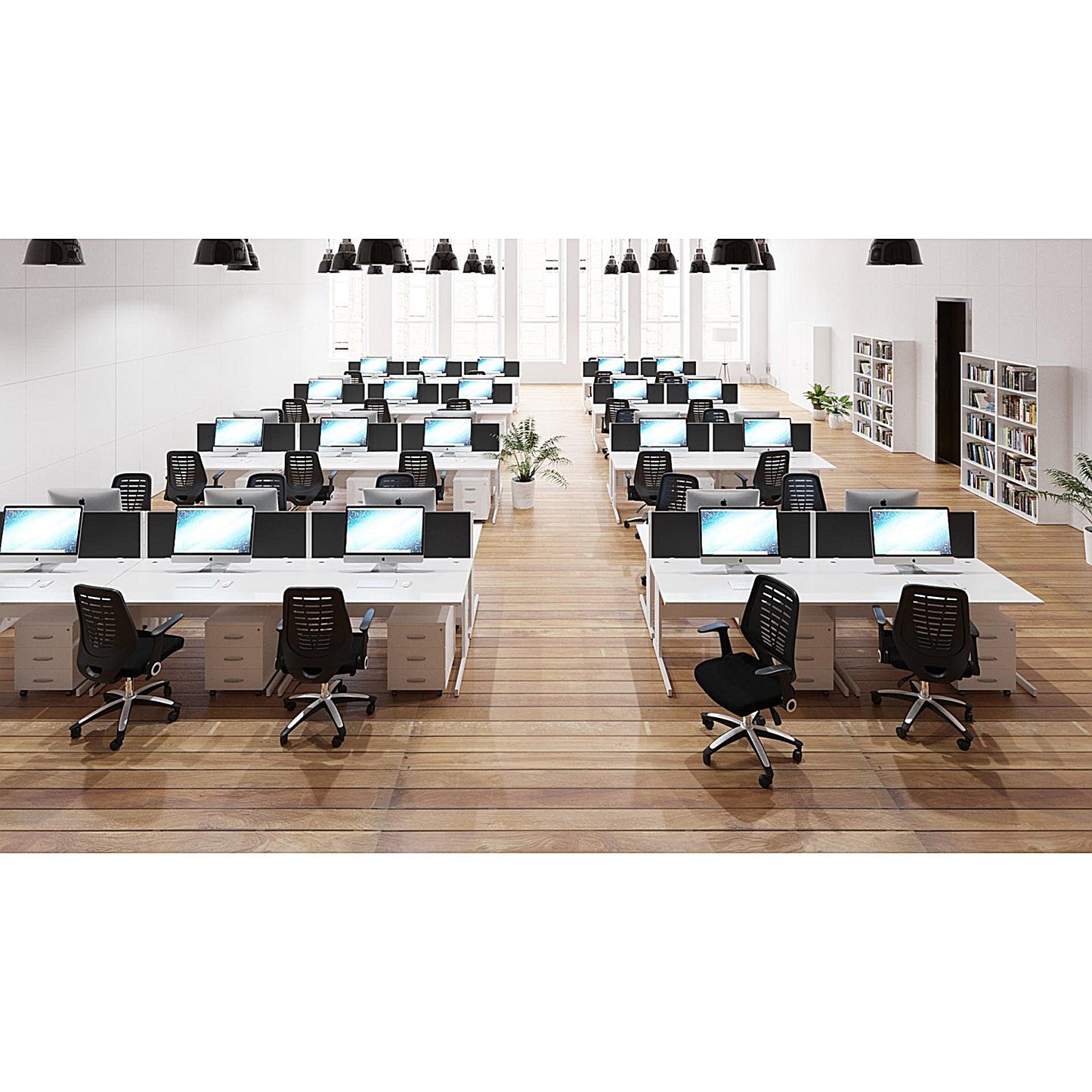 Impulse Evolve Desk Screen, 1400x400mm, Silver Frame, Black