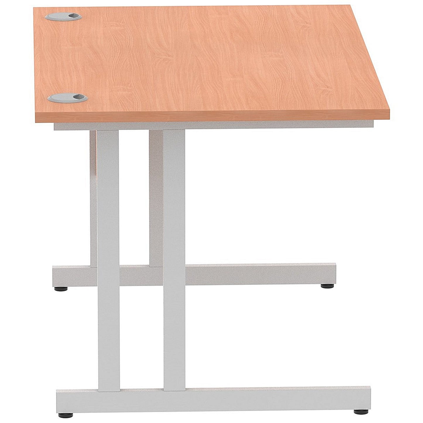 Impulse 1200mm Rectangular Desk, Silver Cantilever Leg, Beech