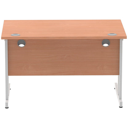Impulse 1200mm Rectangular Desk, Silver Cantilever Leg, Beech