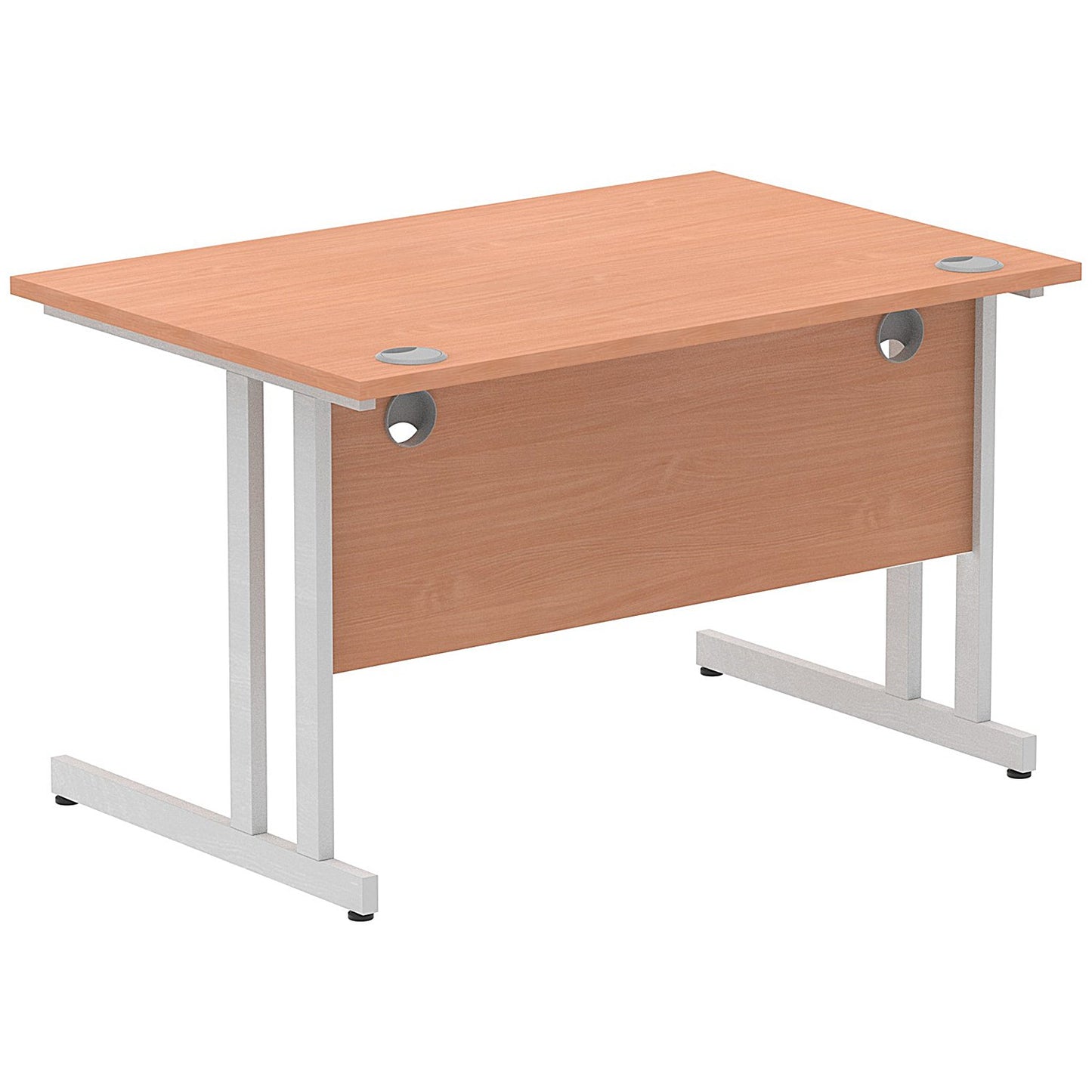 Impulse 1200mm Rectangular Desk, Silver Cantilever Leg, Beech