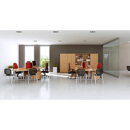 Impulse 1200mm Rectangular Desk, Silver Cantilever Leg, Beech