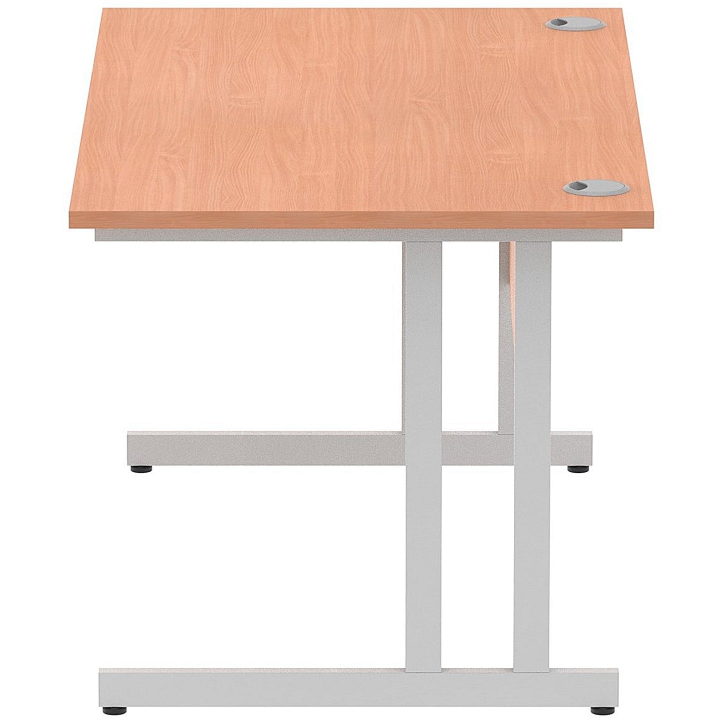 Impulse 1400mm Rectangular Desk, Silver Cantilever Leg, Beech