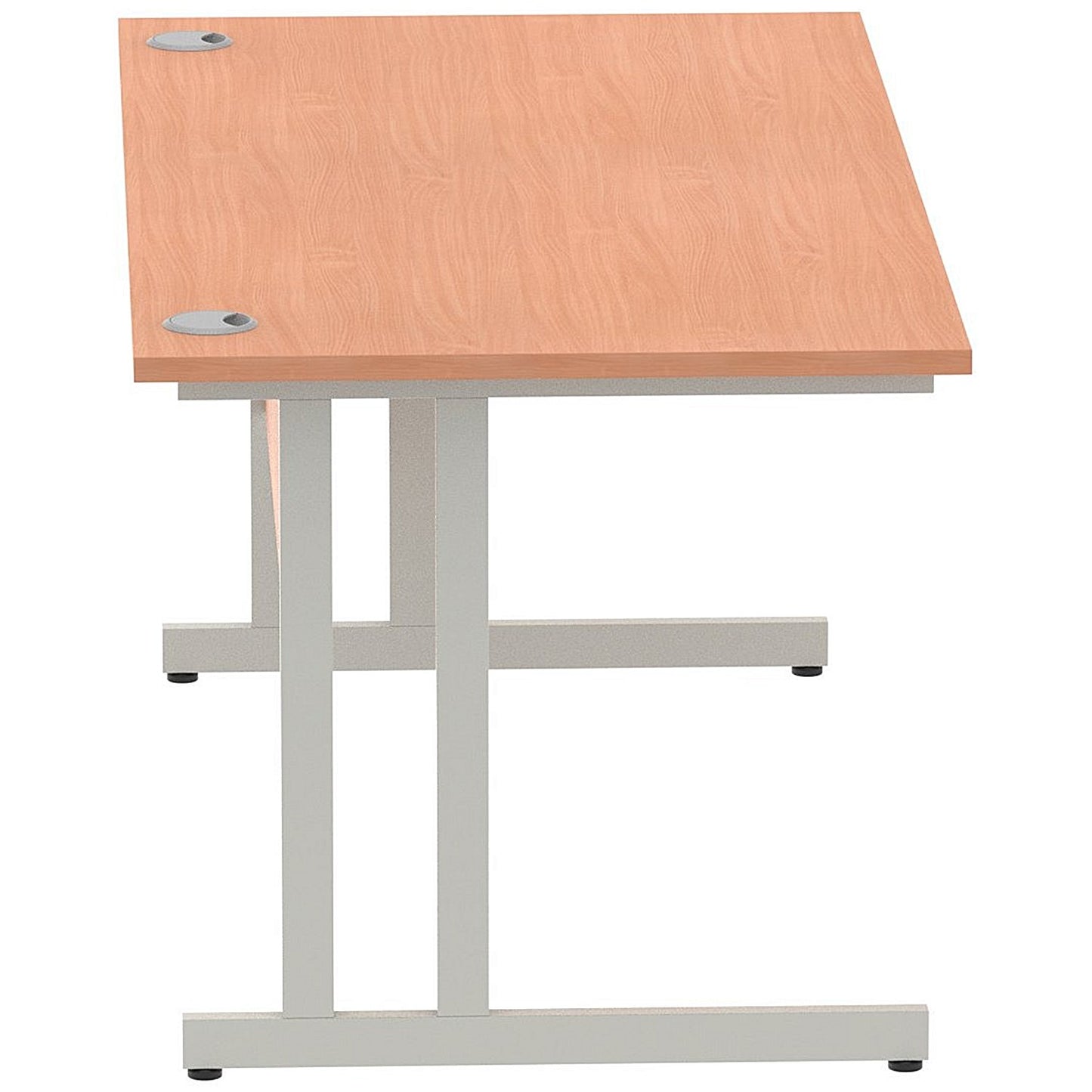 Impulse 1600mm Rectangular Desk, Silver Cantilever Leg, Beech