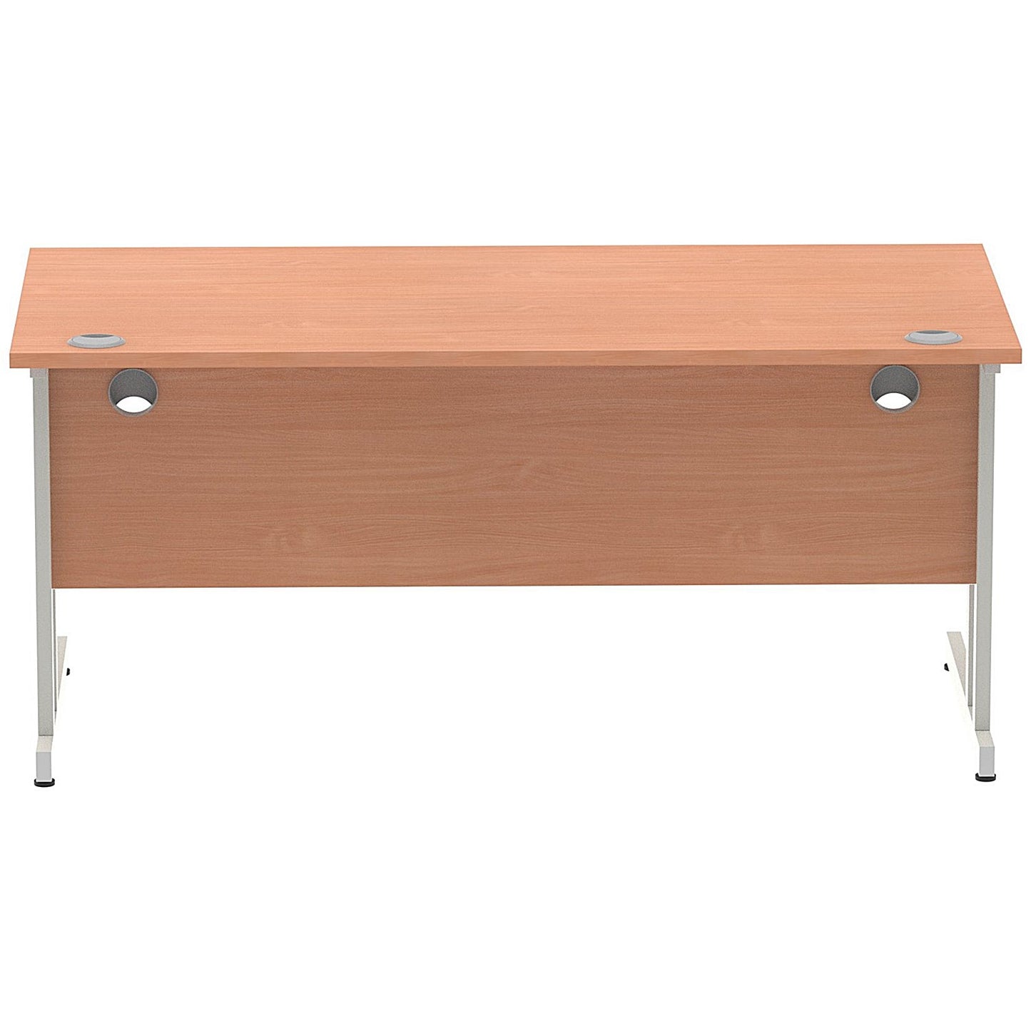 Impulse 1600mm Rectangular Desk, Silver Cantilever Leg, Beech