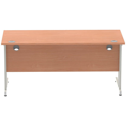 Impulse 1600mm Rectangular Desk, Silver Cantilever Leg, Beech
