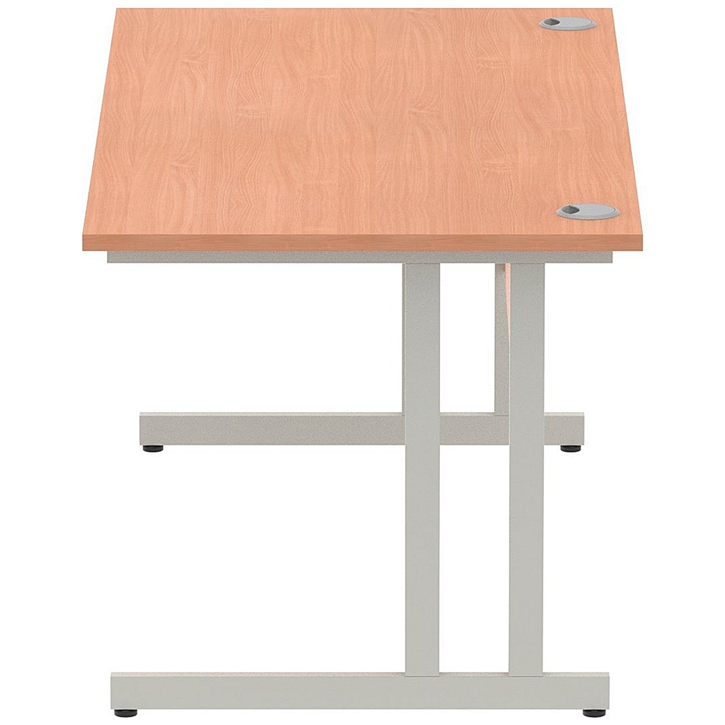 Impulse 1600mm Rectangular Desk, Silver Cantilever Leg, Beech