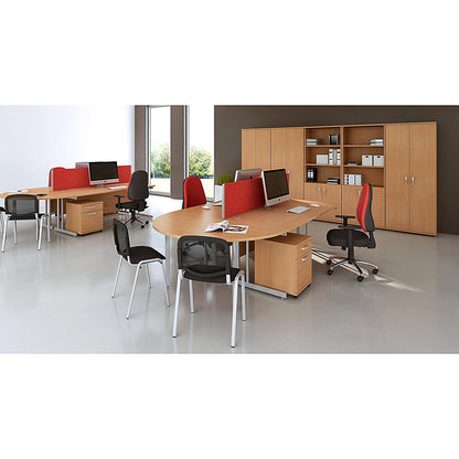 Impulse 1600mm Rectangular Desk, Silver Cantilever Leg, Beech