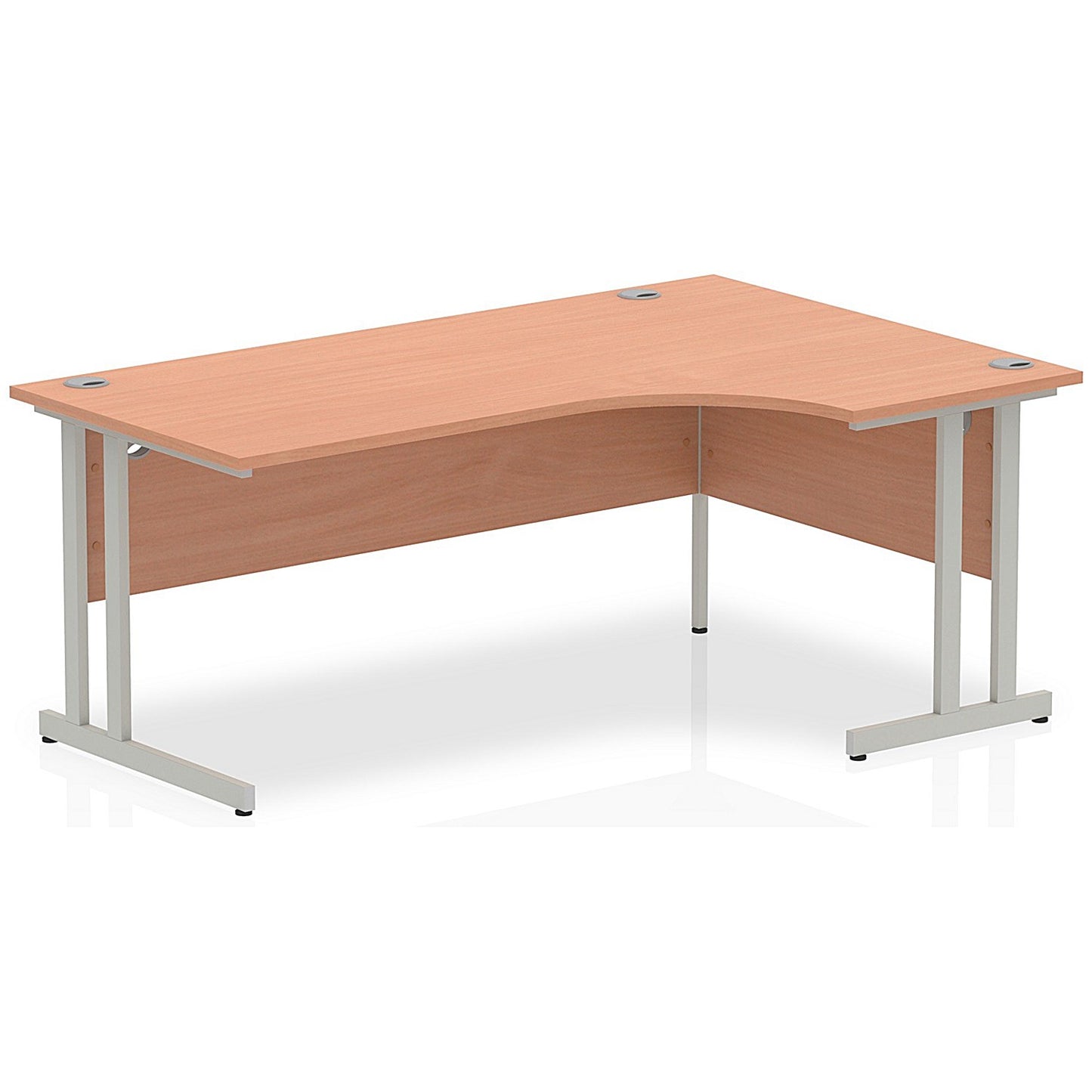 Impulse 1800mm Corner Desk, Right Hand, Silver Cantilever Leg, Beech