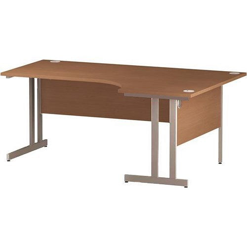 Impulse 1800mm Corner Desk, Right Hand, Silver Cantilever Leg, Beech