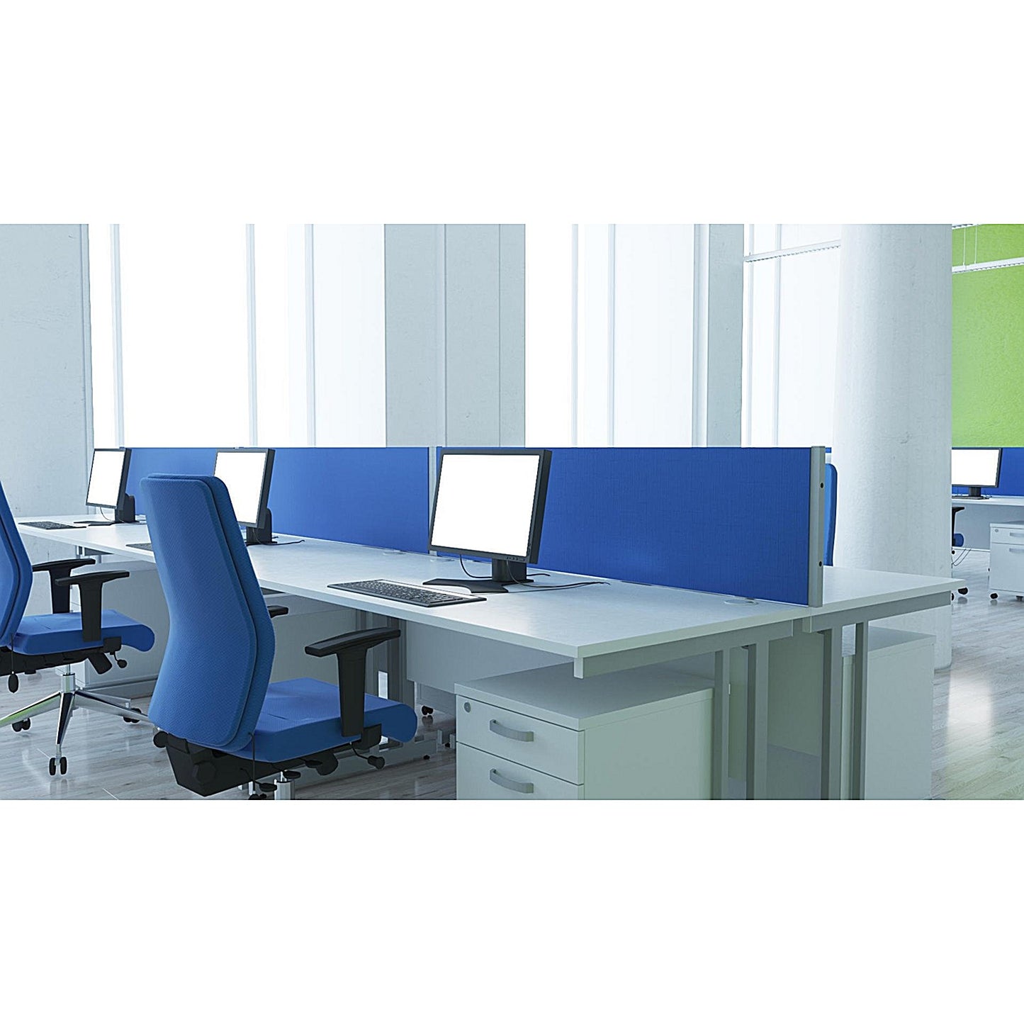 Impulse 1200mm Rectangular Desk, Silver Cantilever Leg, White