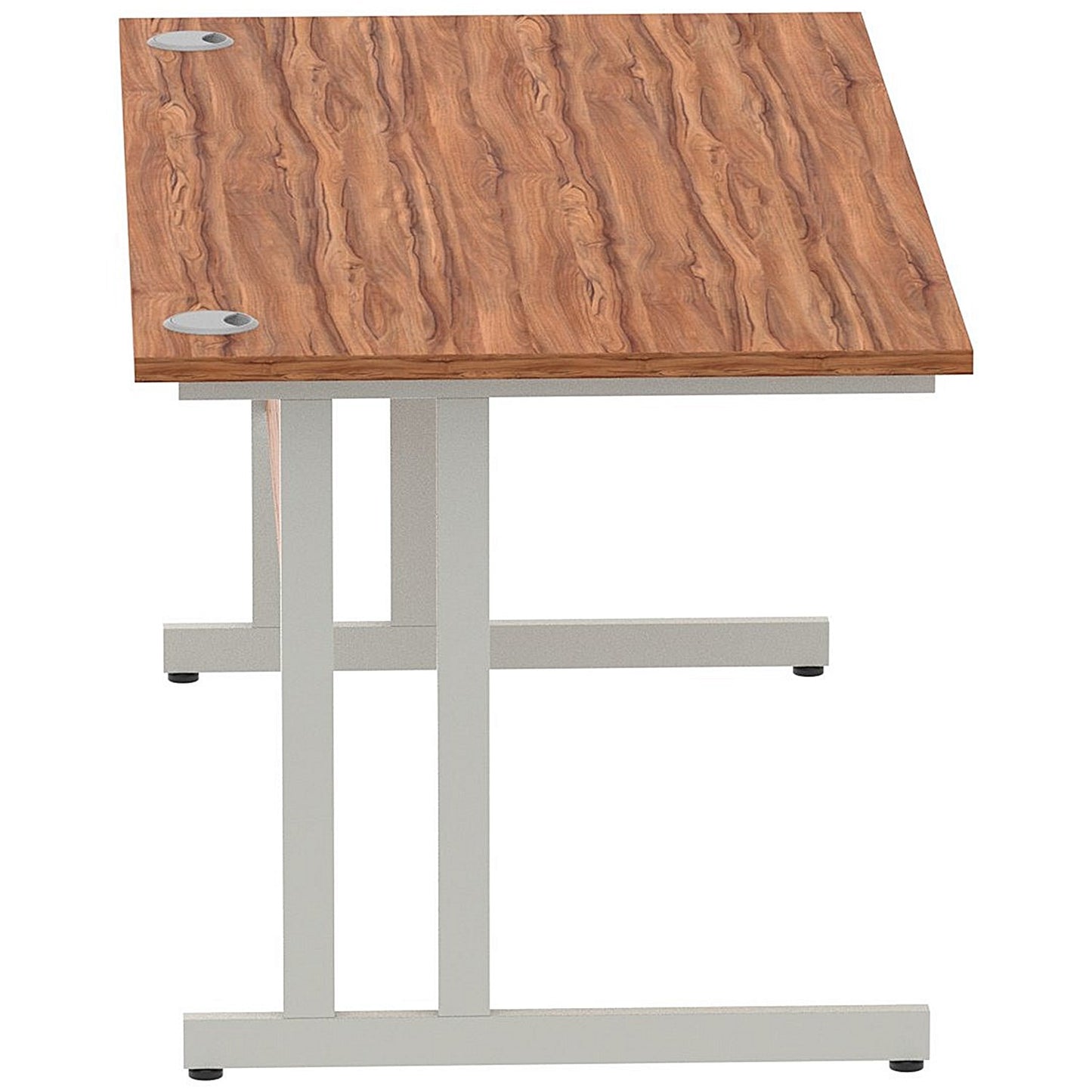 Impulse 1600mm Rectangular Desk, Silver Cantilever Leg, Walnut