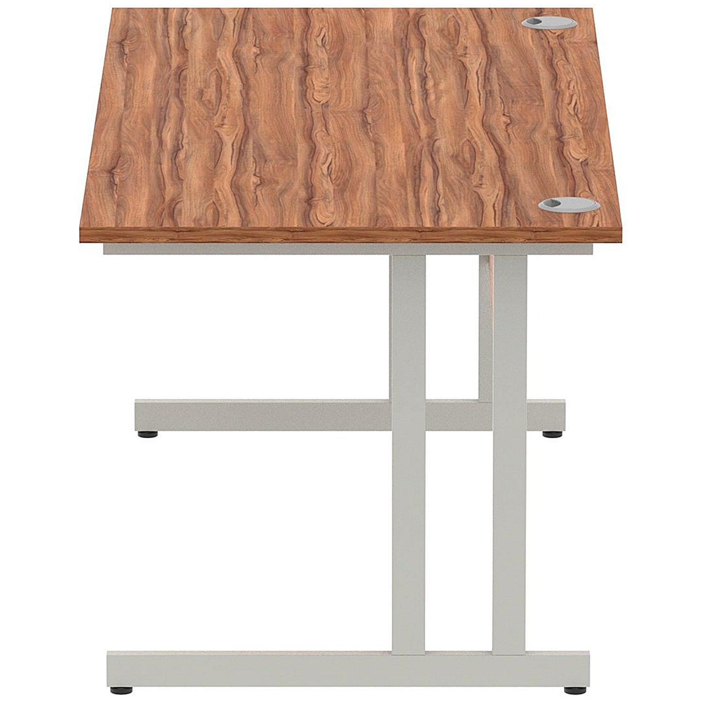 Impulse 1600mm Rectangular Desk, Silver Cantilever Leg, Walnut