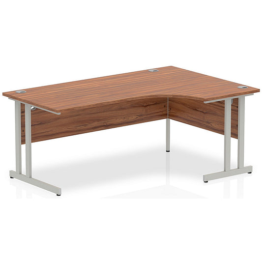 Impulse 1800mm Corner Desk, Right Hand, Silver Cantilever Leg, Walnut