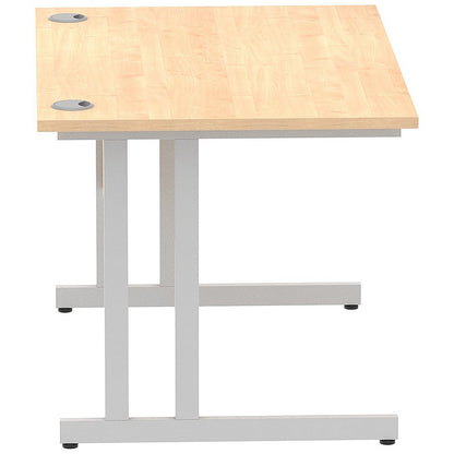 Impulse 1200mm Rectangular Desk, Silver Cantilever Leg, Maple