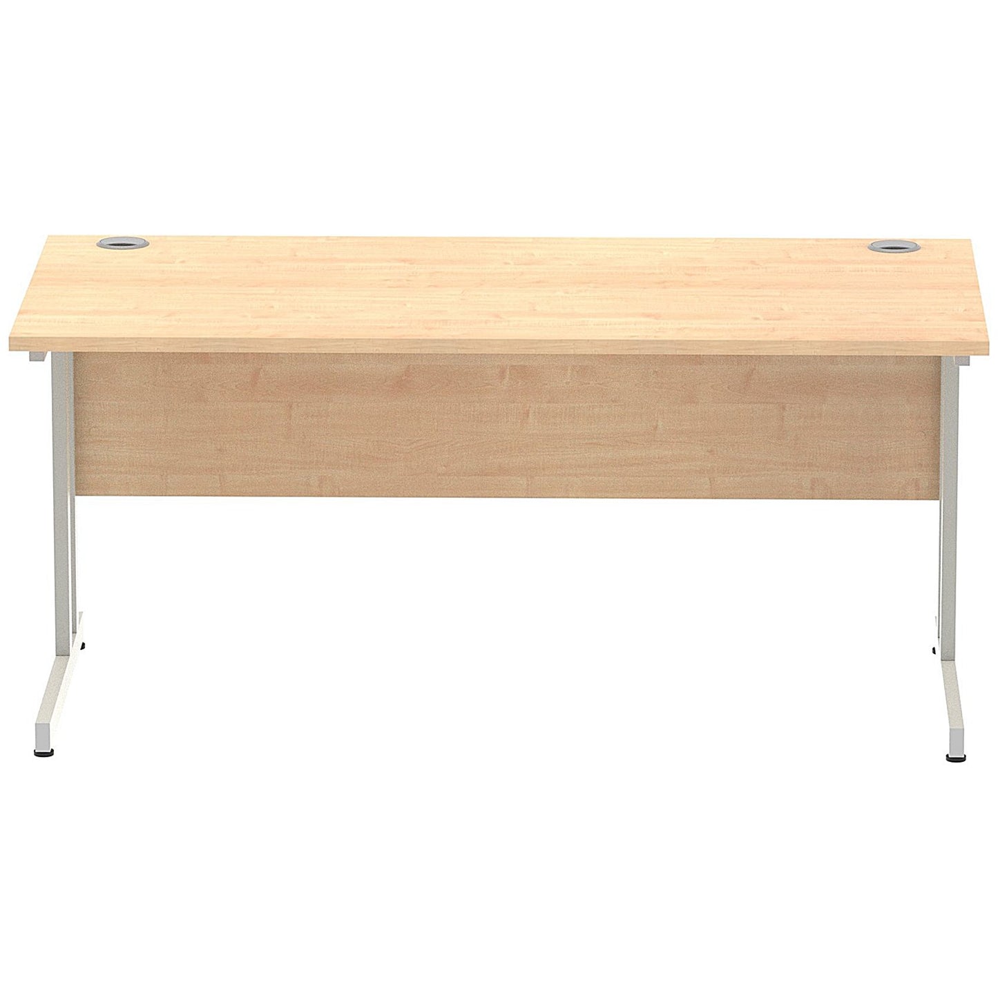 Impulse 1600mm Rectangular Desk, Silver Cantilever Leg, Maple