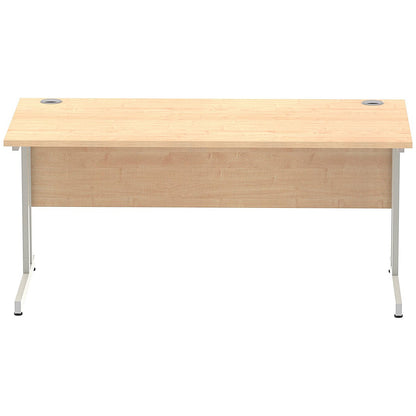 Impulse 1600mm Rectangular Desk, Silver Cantilever Leg, Maple