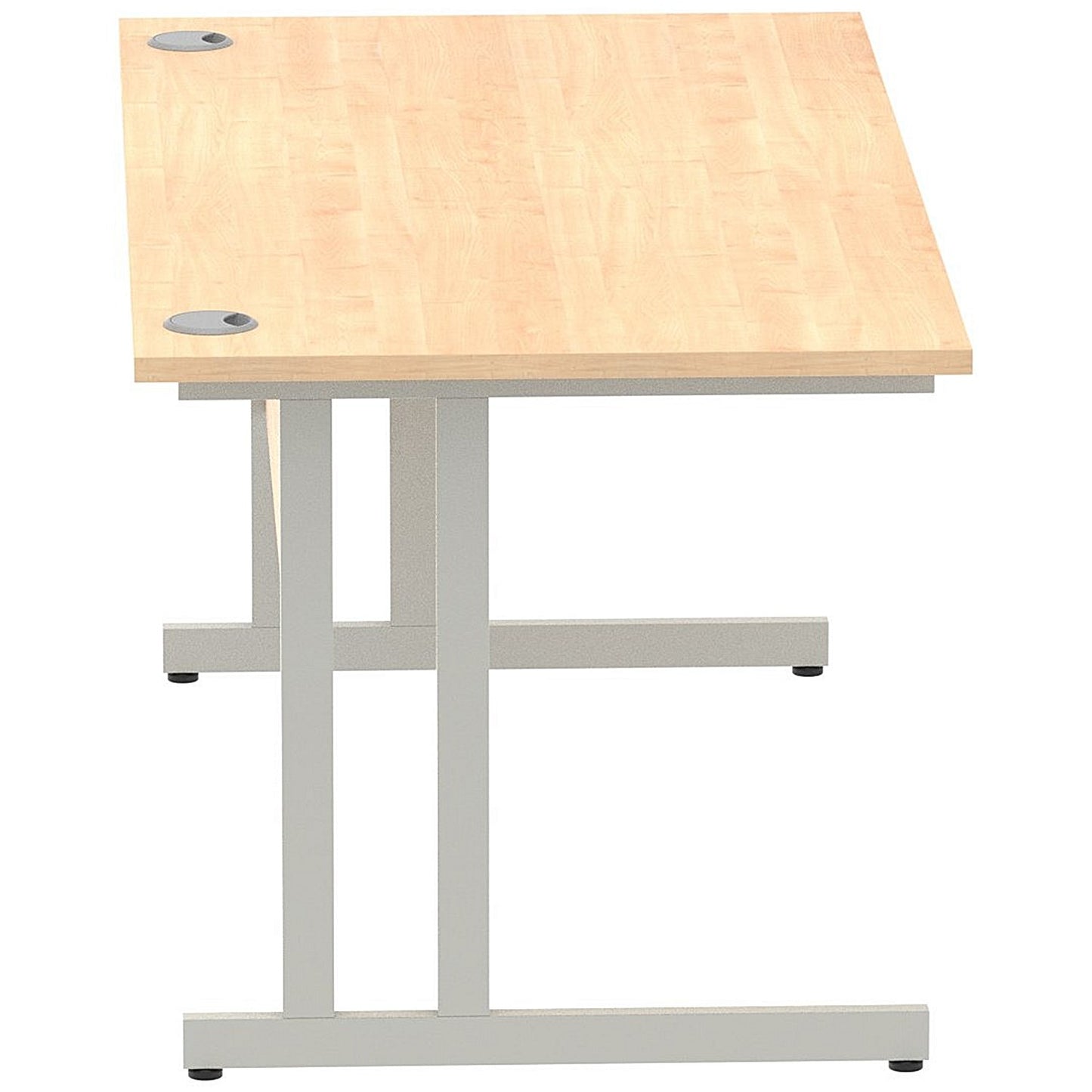 Impulse 1600mm Rectangular Desk, Silver Cantilever Leg, Maple