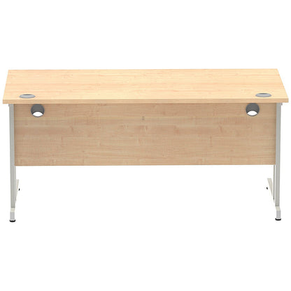 Impulse 1600mm Rectangular Desk, Silver Cantilever Leg, Maple
