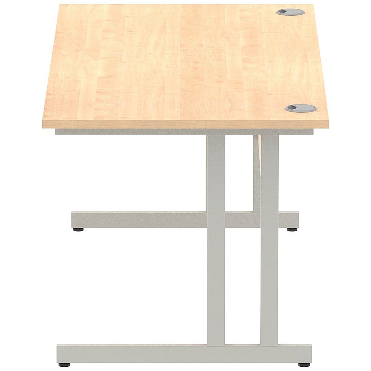 Impulse 1600mm Rectangular Desk, Silver Cantilever Leg, Maple
