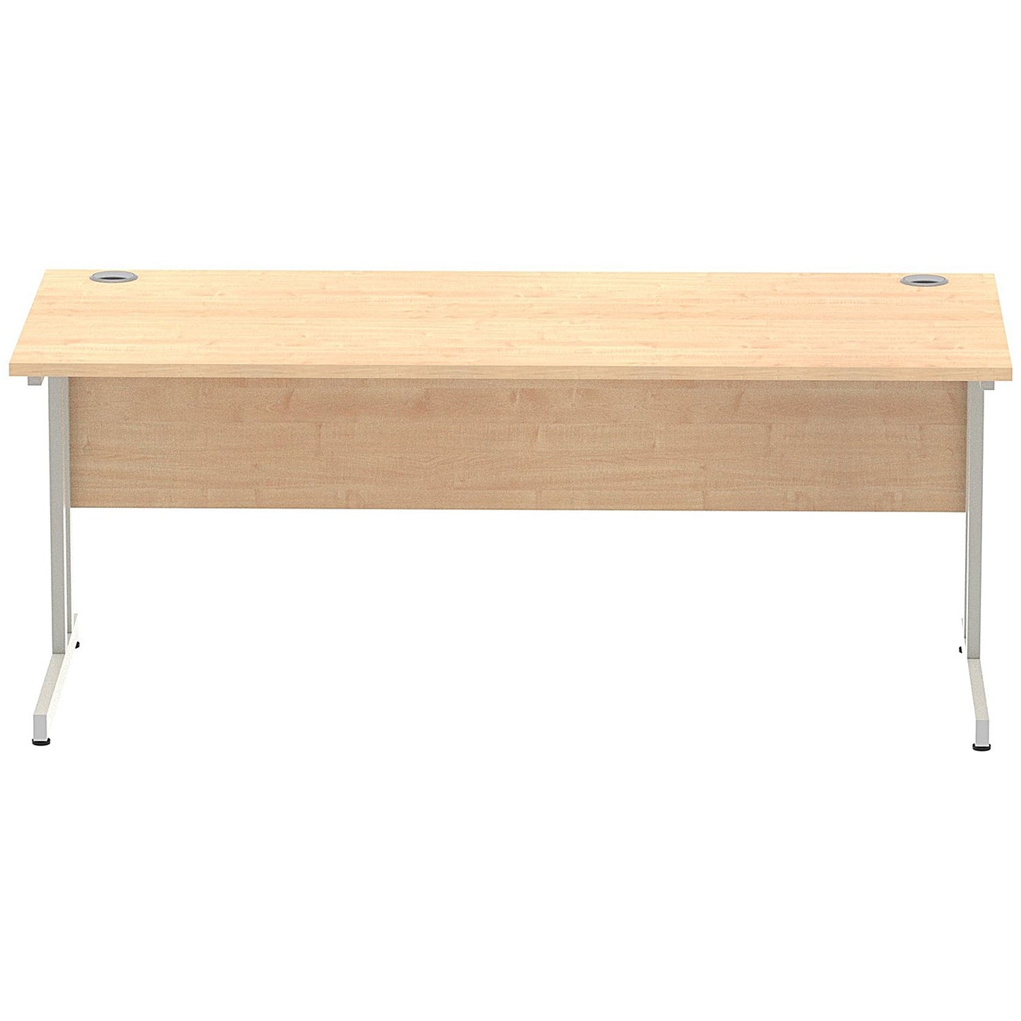 Impulse 1800mm Rectangular Desk, Silver Cantilever Leg, Maple