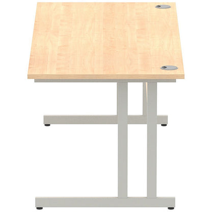 Impulse 1800mm Rectangular Desk, Silver Cantilever Leg, Maple