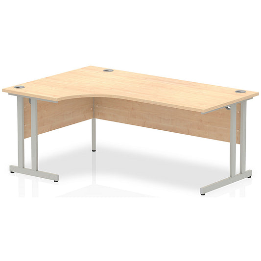 Impulse 1800mm Corner Desk, Left Hand, Silver Cantilever Leg, Maple