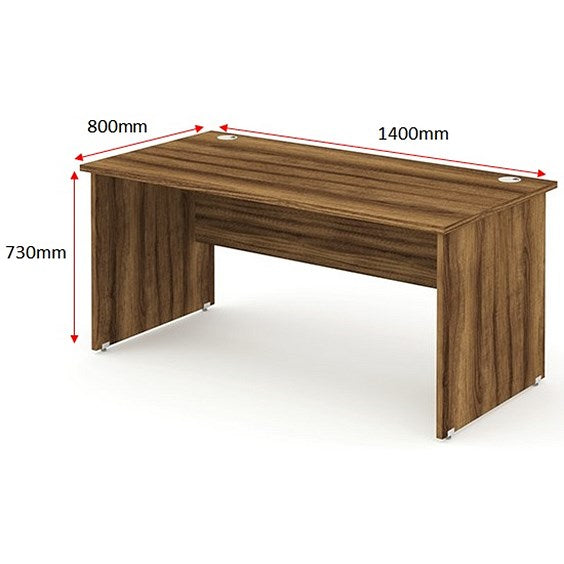 Impulse 1400mm Rectangular Desk, Panel End Leg, Walnut