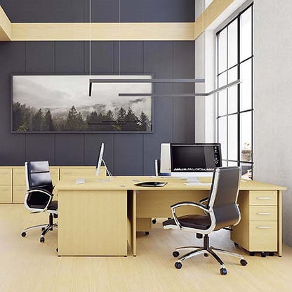 Impulse 1200mm Rectangular Desk, Panel End Leg, Maple