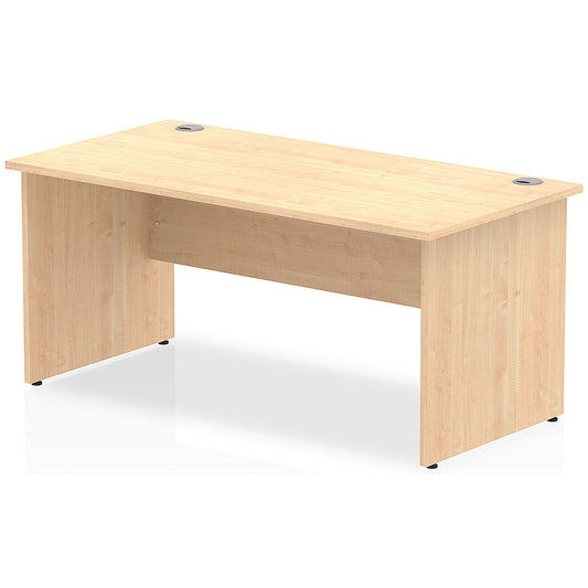 Impulse 1600mm Rectangular Desk, Panel End Leg, Maple