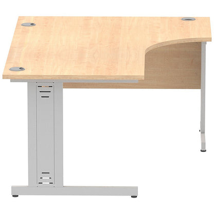 Impulse 1600mm Corner Desk, Left Hand, Silver Cable Managed Leg, Maple