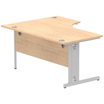 Impulse 1600mm Corner Desk, Left Hand, Silver Cable Managed Leg, Maple