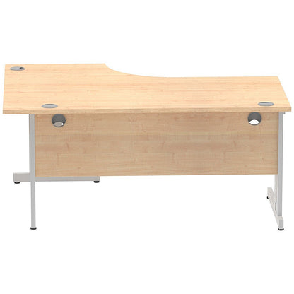 Impulse 1600mm Corner Desk, Left Hand, Silver Cable Managed Leg, Maple
