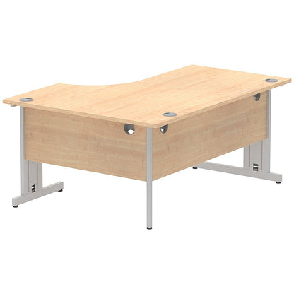 Impulse 1600mm Corner Desk, Left Hand, Silver Cable Managed Leg, Maple